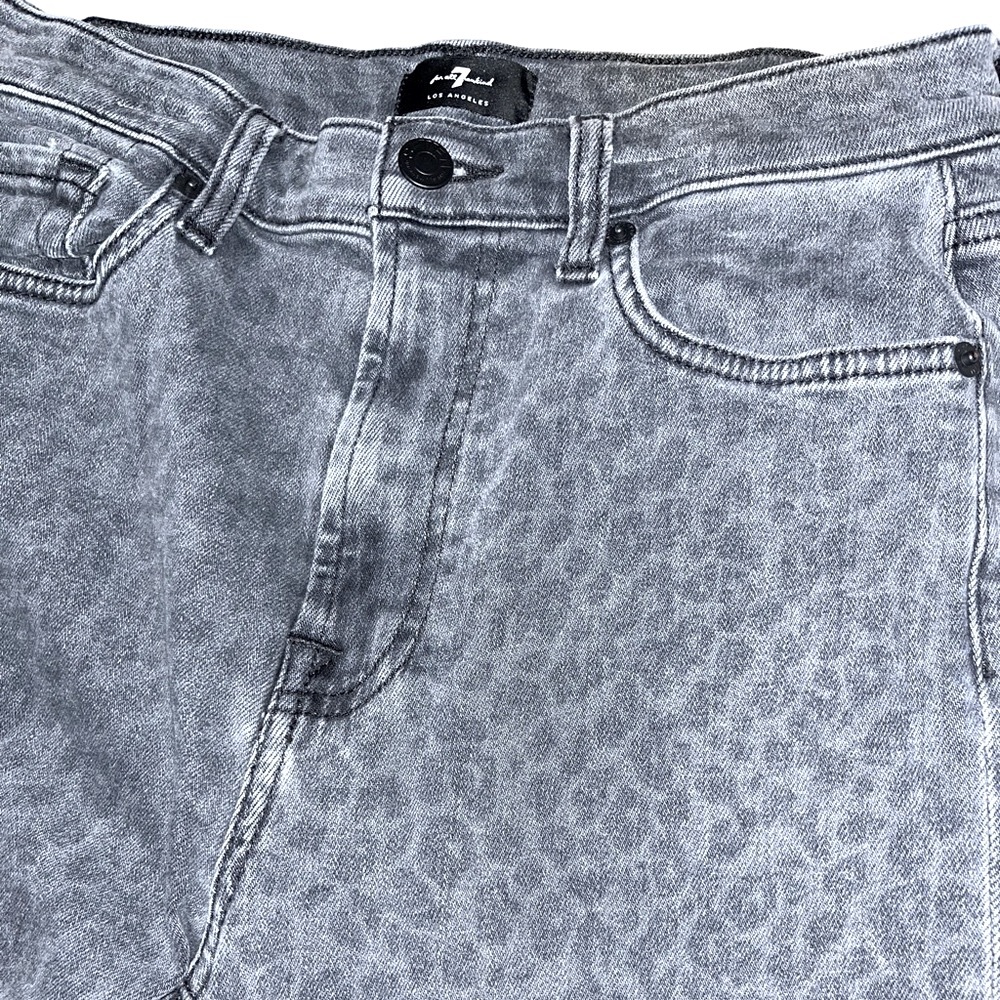 7 For All Mankind dark grey straight leg jeans